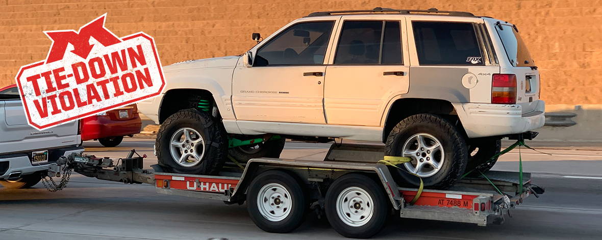 Tie-Down Violation: U-Haul Jeep