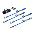 Motorcycle Tie Down Strap Pack with Integrated Soft Loops w/ Ratchet