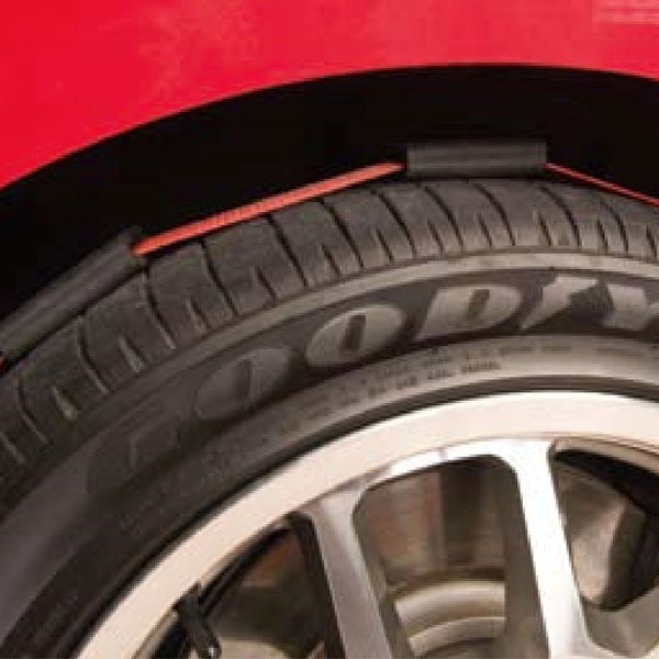 Tire block strap on Ferrari